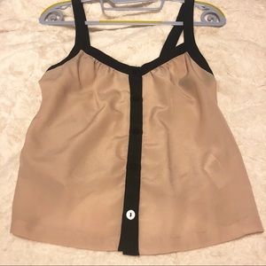 H&M Black & Beige Button Tank Top Blouse 👚 Size 6